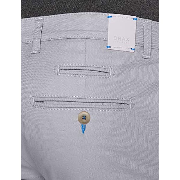 BRAX Style Fabio in Hi-Flex: Super Elastico Slim Chino Pantaloni, Platino, 36W x 32L Uomo